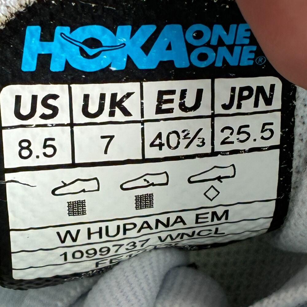 Hoka One One Hupana EM White Athletic Running Shoes 1099737 WNCL Womens Size 8.5 - Picture 9 of 10